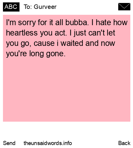 unsent message to Gurveer