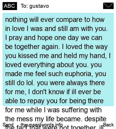 unsent message to gustavo