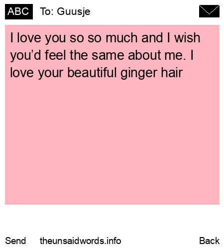 unsent message to Guusje