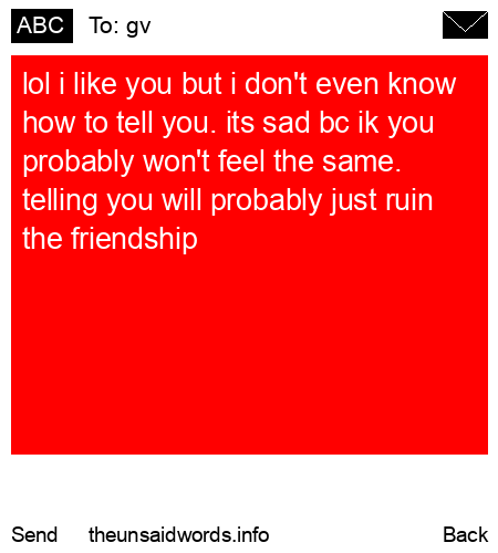 unsent message to gv