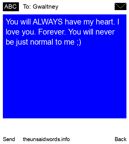 unsent message to Gwaltney