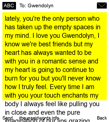 unsent message to Gwendolyn