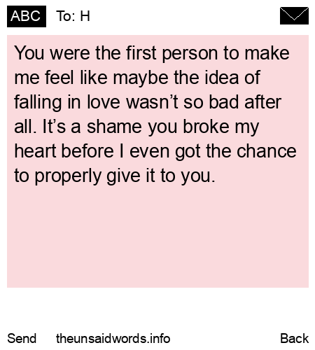 unsent message to H