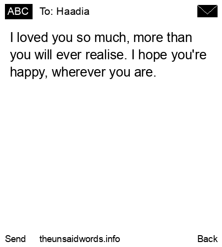 unsent message to Haadia