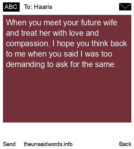 unsent message to Haaris