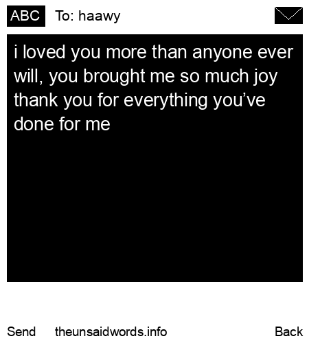 unsent message to haawy