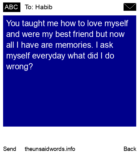 unsent message to Habib