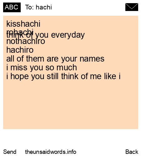 unsent message to hachi