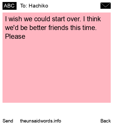 unsent message to Hachiko