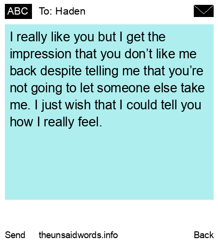 unsent message to Haden