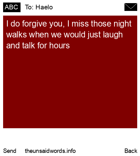 unsent message to Haelo