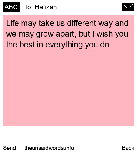 unsent message to Hafizah