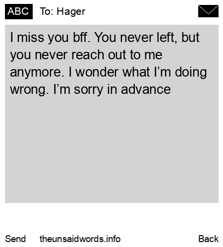 unsent message to Hager