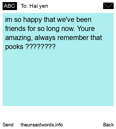 unsent message to Hai yen