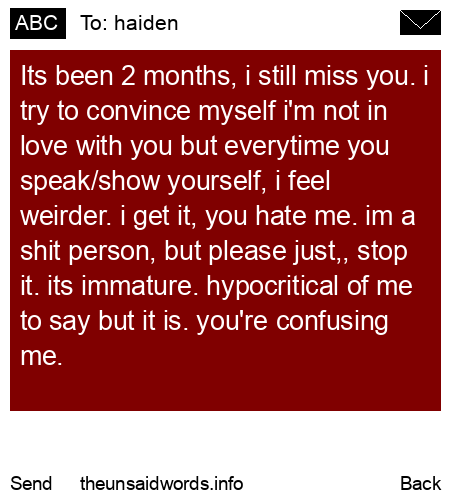 unsent message to haiden