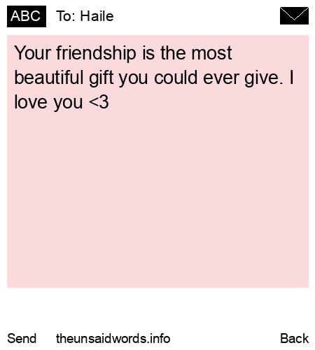 unsent message to Haile