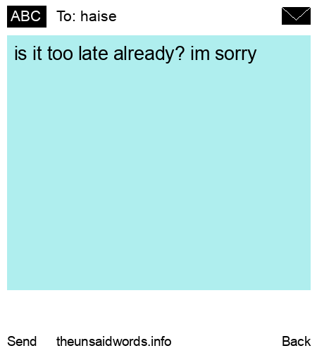 unsent message to haise