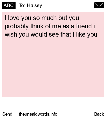 unsent message to Haissy