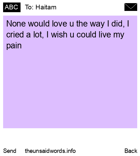 unsent message to Haitam