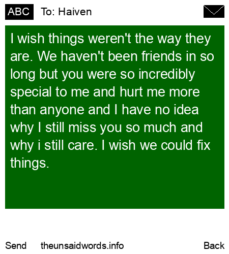 unsent message to Haiven