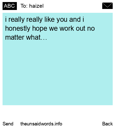 unsent message to haizel