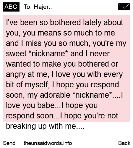 unsent message to Hajer..