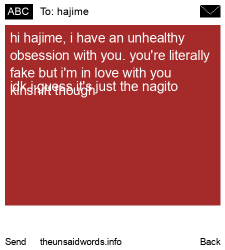 unsent message to hajime