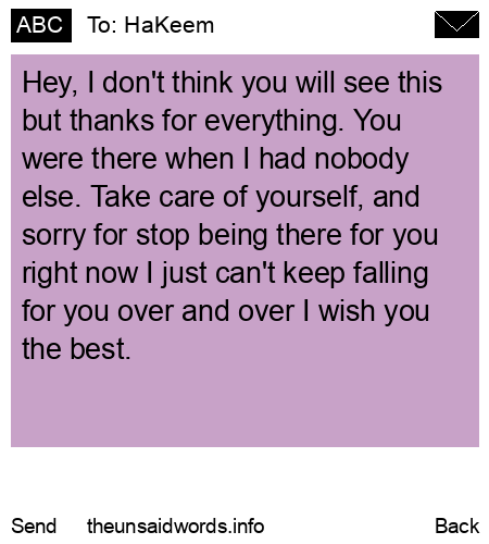 unsent message to HaKeem