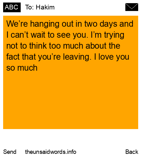 unsent message to Hakim