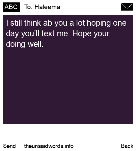 unsent message to Haleema