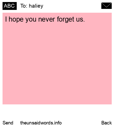 unsent message to haliey