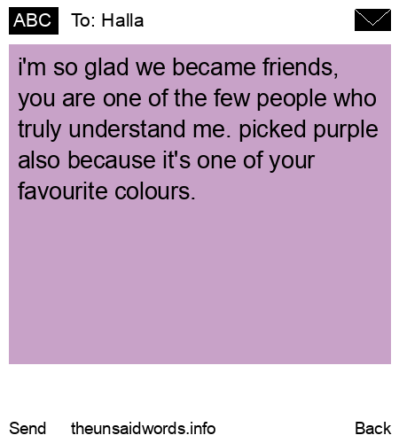 unsent message to Halla