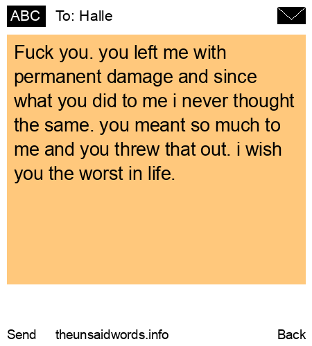 unsent message to Halle