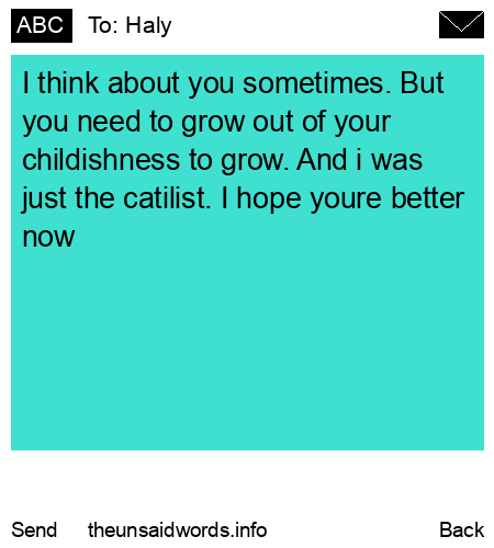 unsent message to Haly