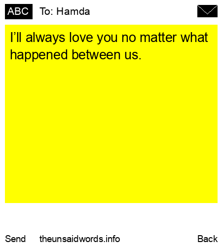unsent message to Hamda