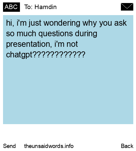 unsent message to Hamdin
