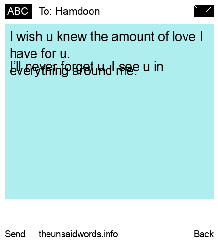unsent message to Hamdoon