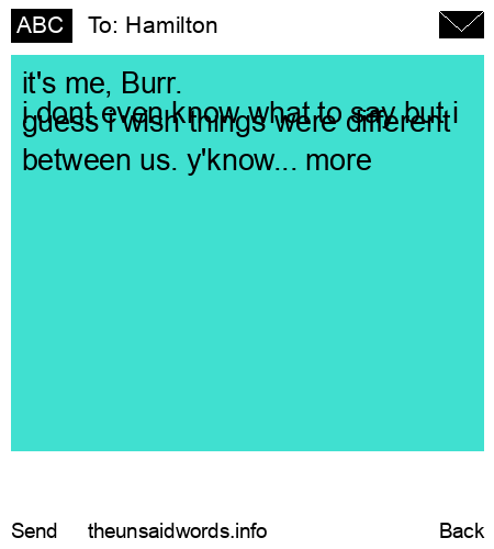 unsent message to Hamilton