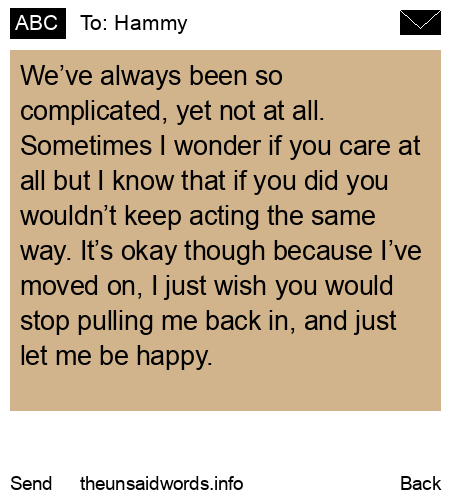unsent message to Hammy