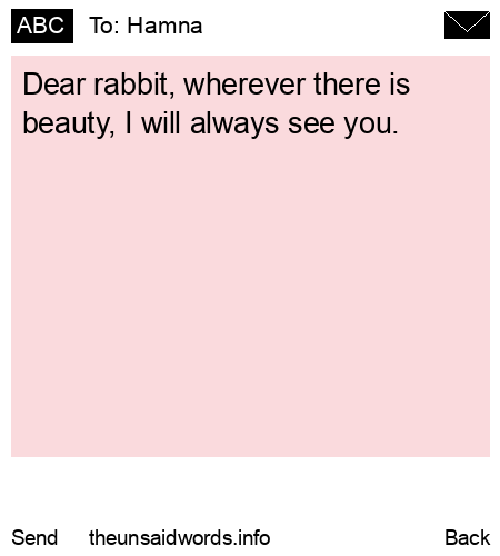 unsent message to Hamna