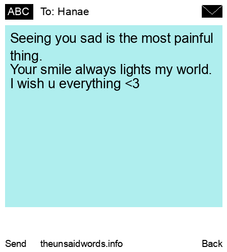 unsent message to Hanae