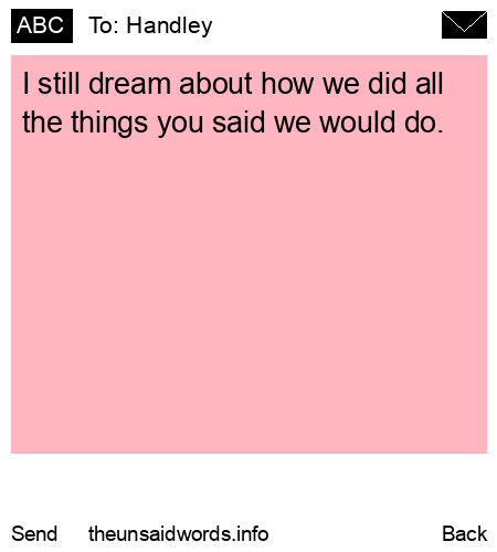 unsent message to Handley