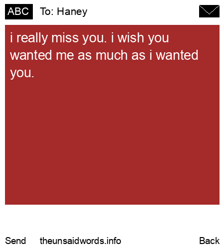 unsent message to Haney