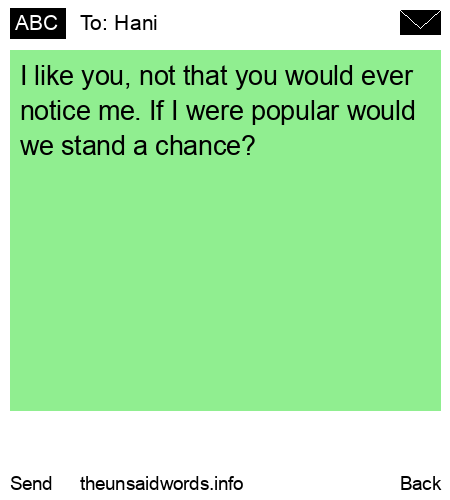 unsent message to Hani