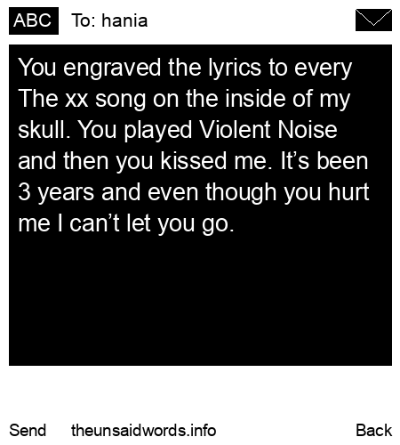 unsent message to hania