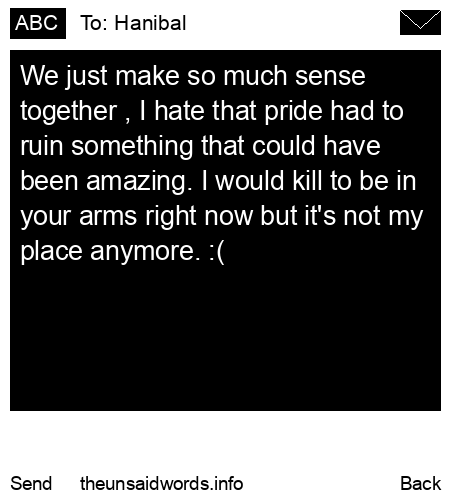 unsent message to Hanibal