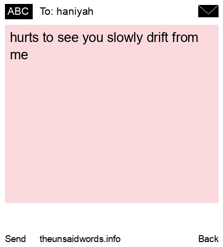 unsent message to haniyah