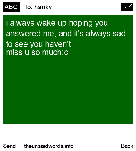 unsent message to hanky