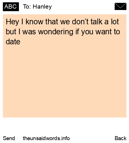 unsent message to Hanley 