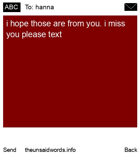 unsent message to hanna